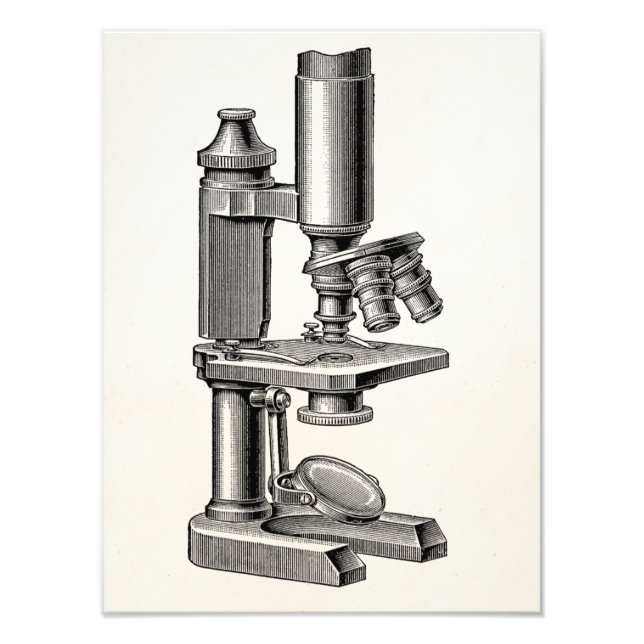 Vintage Old Antique Science Equipment Microscope Photo Print (Front)