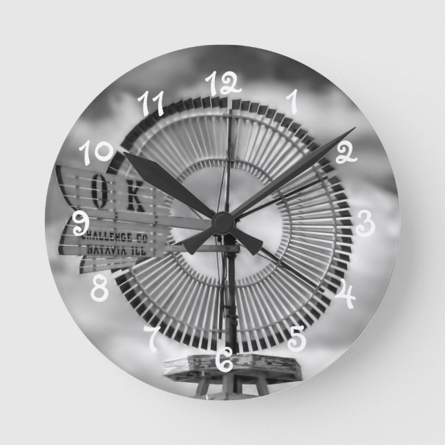 Vintage Old Antique Windmill-Clock Round Clock (Front)