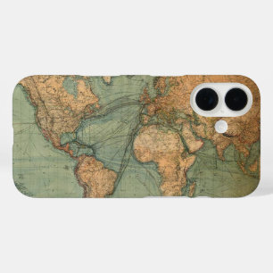 Vintage Old Antique World Map iPhone 16 Case