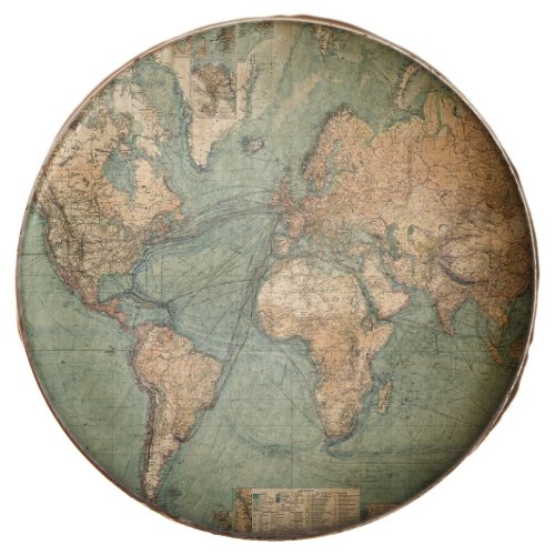 Vintage Old Antique World Map Chocolate Covered Oreo