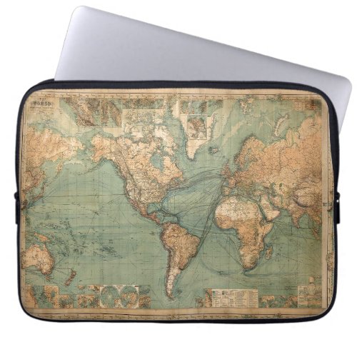 Vintage Old Antique World Map Laptop Sleeve