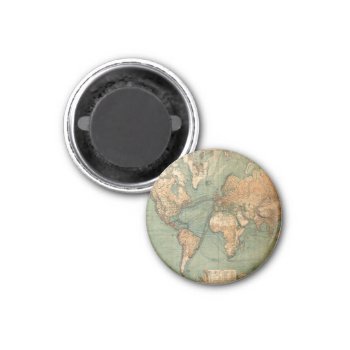 Vintage Old Antique World Map Magnet by made_in_atlantis at Zazzle