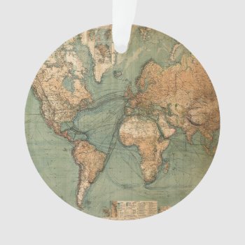 Vintage Old Antique World Map Ornament by made_in_atlantis at Zazzle