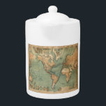 Vintage Old Antique World Map Teapot<br><div class="desc">Extreme minimalist design. I would recommend to family and friends. Very happy.</div>
