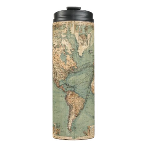 Vintage Old Antique World Map Thermal Tumbler