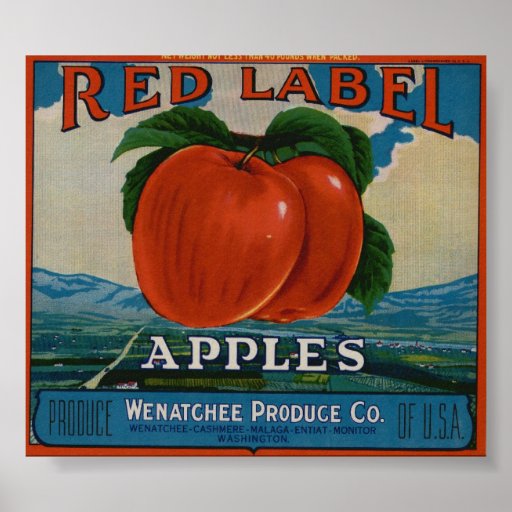 Vintage Old Apple Fruit Crate Labels Poster | Zazzle