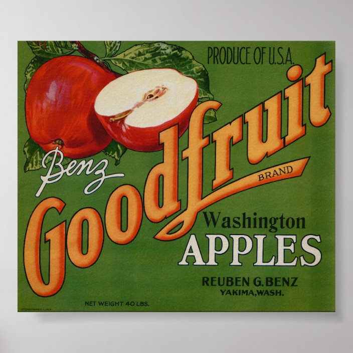 Vintage Old Apple Fruit Crate Labels Poster | Zazzle.com