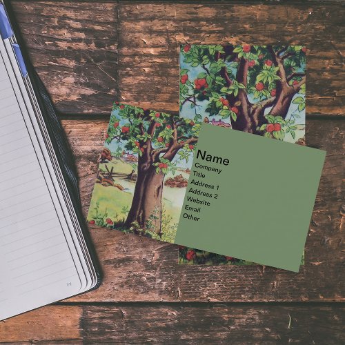 Vintage Old Apple Tree Meadow Field Business Card Templates