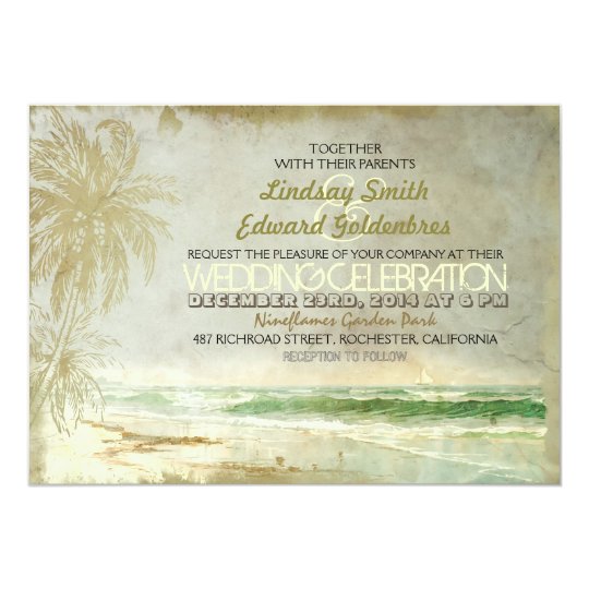 Beach Vintage Wedding Invitations 7