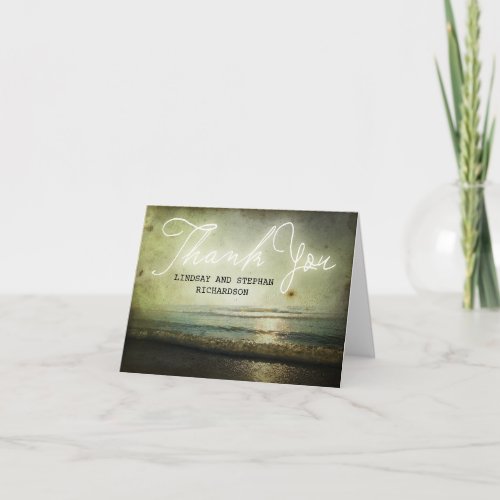 Vintage old beach wedding thank you cards - Vintage beach wedding thank you cards