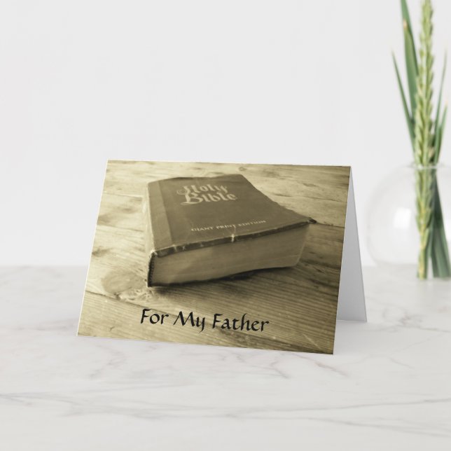 Vintage Old Bible Fathers Day Card (Front)