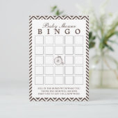 Vintage Old Bike Chevron Baby Shower Bingo Cards (Standing Front)