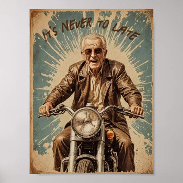 Vintage old biker poster (Front)