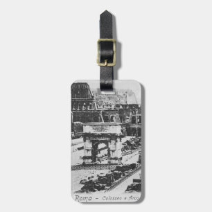 Vintage old black white Rome Colosseo Luggage Tag