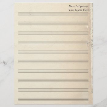 Vintage Old Book Page Blank Sheet Music 10 Stave by GranniesAttic at Zazzle
