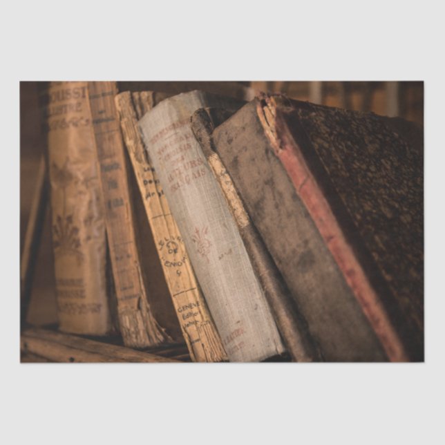 Vintage Old Books Decoupage Tissue Paper (Front)