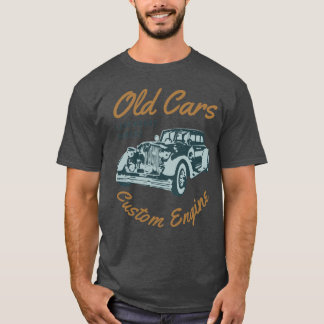 Vintage old car custom engine typography T-Shirt