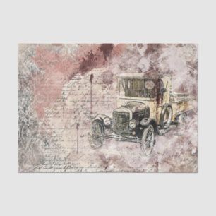 Vintage Old Car Victorian Decoupage Tissue Paper
