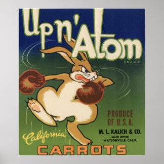 Vintage Old Carrots Vegetables Crate Labels Ad Poster