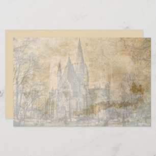 Vintage old castle scrapbook decoupage paper