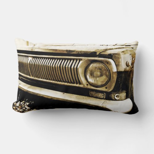 Vintage Old Classic Car Headlight 3 Lumbar Pillow