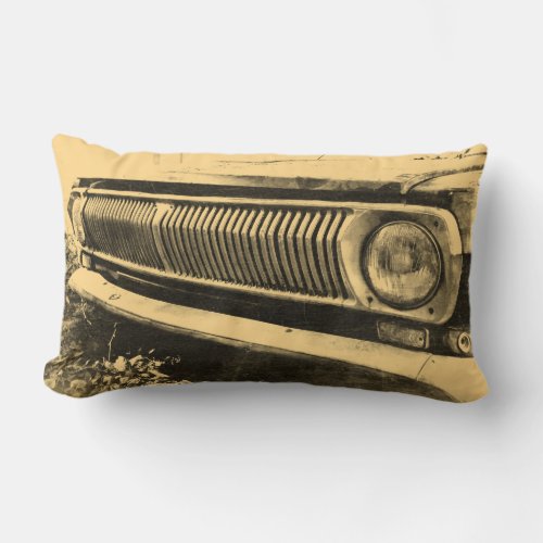 Vintage Old Classic Car Headlights Lumbar Pillow