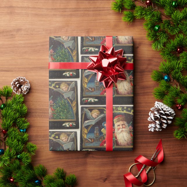 Vintage Old Classic Santa Wrapping Paper (Holiday Gift)