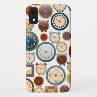 Vintage Old Clocks Pattern iPhone XR Case