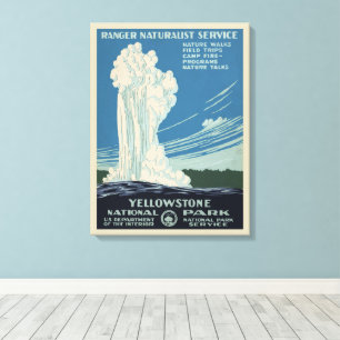Vintage Old Faithful in Yellowstone National Park Canvas Print