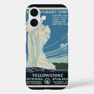 Vintage Old Faithful in Yellowstone National Park iPhone 16 Case