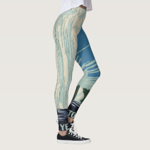Vintage Old Faithful in Yellowstone National Park Leggings