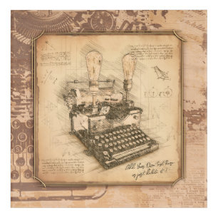 Vintage Old Fashion Art. Author / Writer Gift Acrylic Print