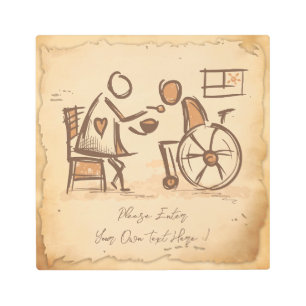 Vintage Old Fashion Caregiver, Nursing Assistant Metal Print