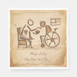 Vintage Old Fashion Caregiver, Nursing Assistant Napkins