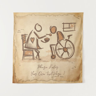 Vintage Old Fashion Caregiver, Nursing Assistant Tapestry