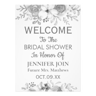 Vintage old fashion flowers bridal shower poster