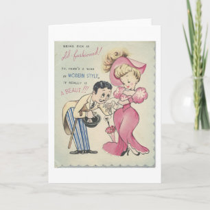 Vintage Old "Fashion" Get Well Card