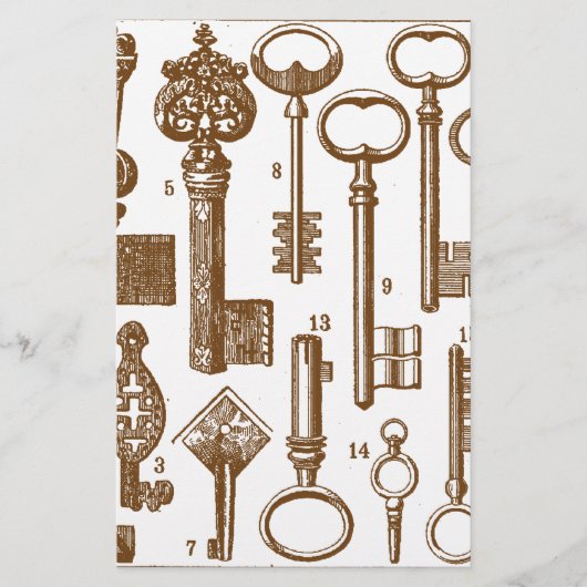 Vintage Old Fashioned Antique Key Set (Front)
