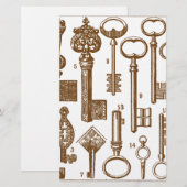 Vintage Old Fashioned Antique Key Set (Front/Back)