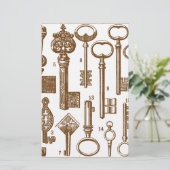 Vintage Old Fashioned Antique Key Set (Standing Front)
