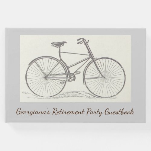 Vintage Old Fashioned Bicycle Depiction Guest Book