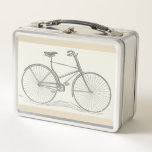 [ Thumbnail: Vintage, Old Fashioned Bicycle Depiction Metal Lunch Box ]