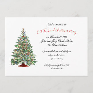 Vintage Old Fashioned Christmas Party Invitation