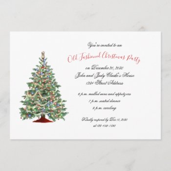Vintage Old Fashioned Christmas Party Invitation by stampgallery at Zazzle