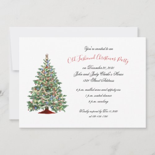 Vintage Old Fashioned Christmas Party Invitation
