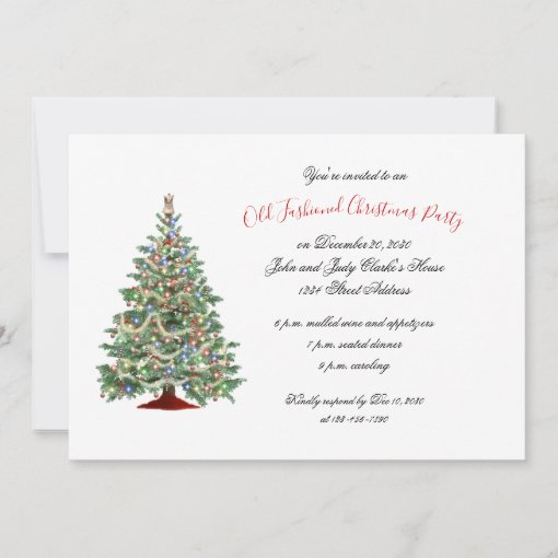 Vintage Old Fashioned Christmas Party Invitation | Zazzle