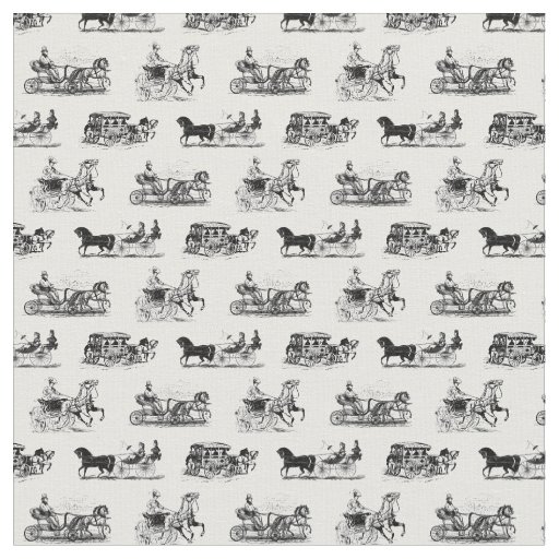 Vintage Old Fashioned Horse Drawn Carriages Fabric