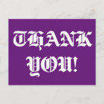 [ Thumbnail: Vintage, Old Fashioned Look "Thank You!" Postcard ]