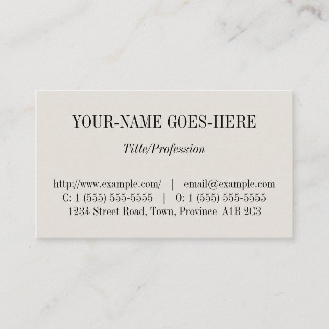 Vintage, Old Fashioned, Professional Style Business Card (Front)