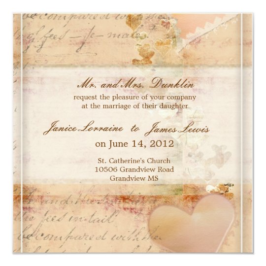 Vintage Old Fashioned Wedding Invitation Zazzle Vintage Old Fashioned Wedding Invitation